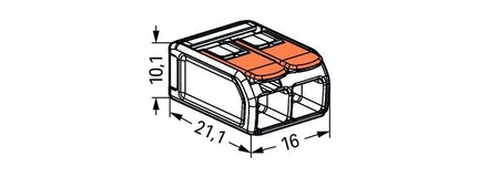 Wago złączka uniwersalna Compact do przewodów jednodrutowych wielodrutowych 2x 0,5 - 6 mm2 221-612 50 szt